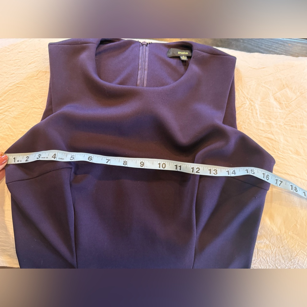 Maia Chic Sleeveless Ruffle Hem Dress in Deep Purple - Picture 6 of 10